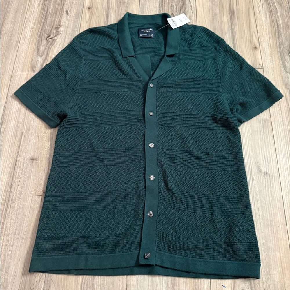Abercrombie & Fitch Dark Green Casual Button Down Shirt